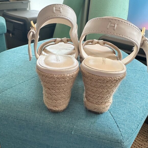 Tommy Hilfiger Espadrille Wedge White and Gold Size 6.5 - Picture 6 of 7